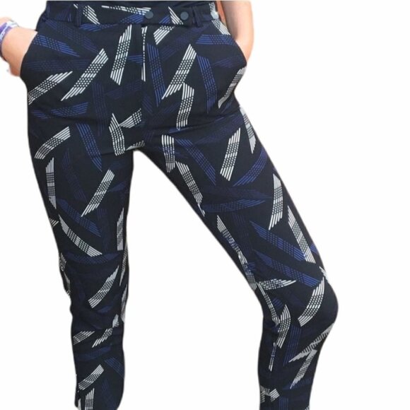 Topshop Black Patterned Trouser Pants - Picture 1 of 7